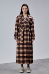 Elora Kahverengi Ekose Detaylı Premium Oversize Trençkot 46650