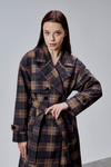Elora Lacivert Ekose Detaylı Premium Oversize Trençkot 46650