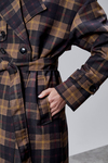 Elora Lacivert Ekose Detaylı Premium Oversize Trençkot 46650