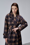 Elora Lacivert Ekose Detaylı Premium Oversize Trençkot 46650