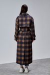 Elora Lacivert Ekose Detaylı Premium Oversize Trençkot 46650