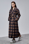 Elora Lacivert Ekose Detaylı Premium Oversize Trençkot 46650