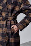 Elora Lacivert Ekose Detaylı Premium Oversize Trençkot 46650