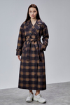 Elora Lacivert Ekose Detaylı Premium Oversize Trençkot 46650