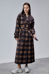 Elora Lacivert Ekose Detaylı Premium Oversize Trençkot 46650