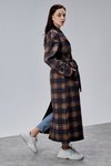 Elora Lacivert Ekose Detaylı Premium Oversize Trençkot 46650