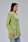 Fıstık Yeşili Oversize Dokuma Blazer Ceket
