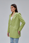 Fıstık Yeşili Oversize Dokuma Blazer Ceket