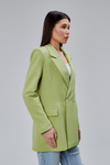Fıstık Yeşili Oversize Dokuma Blazer Ceket
