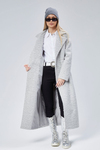 Gri Buklet Kaşe Oversize Kaban
