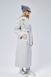 Gri Buklet Kaşe Oversize Kaban