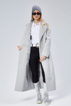 Gri Buklet Kaşe Oversize Kaban