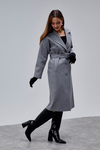 Gri Premium Oversize Kemerli Kaşe Kaban