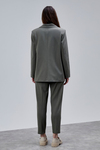 Haki Kruvaze Regular Blazer Takım