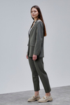 Haki Kruvaze Regular Blazer Takım