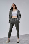 Haki Kruvaze Regular Blazer Takım