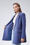 İndigo Oversize Dokuma Blazer Ceket