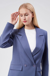 İndigo Regular Astarlı Dokuma Oversize Blazer Ceket