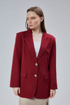 Kadın Oversize Astarlı Dokuma Blazer Ceket
