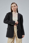 Kadın Oversize Astarlı Dokuma Blazer Ceket