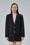 Kadın Oversize Astarlı Dokuma Blazer Ceket
