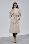 Kadın Oversize Astarlı Uzun Trençkot