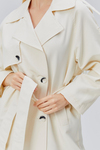 Kadın Oversize Astarlı Uzun Trençkot