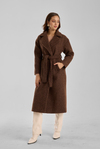 Kahverengi Buklet Kaşe Oversize Kaban