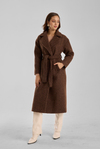 Kahverengi Buklet Kaşe Oversize Kaban