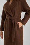 Kahverengi Buklet Kaşe Oversize Kaban