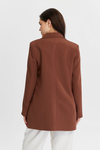 Kahverengi Oversize Dokuma Blazer Ceket