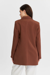 Kahverengi Oversize Dokuma Blazer Ceket