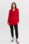 Kırmızı Oversize Dokuma Blazer Ceket