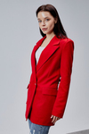 Kırmızı Oversize Dokuma Blazer Ceket