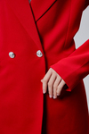 Kırmızı Oversize Dokuma Blazer Ceket