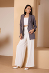 Koyu Gri Oversize Dokuma Blazer Ceket