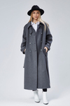 Kuşaklı Oversize Kaşe Kaban