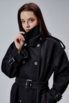Kuşaklı Oversize Kaşe Kaban