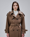 Kuşaklı Oversize Kaşe Kaban
