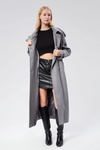 Kuşaklı Oversize Kaşe Kaban