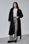 Kuşaklı Oversize Kaşe Kaban