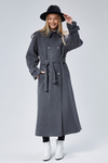 Kuşaklı Oversize Kaşe Kaban