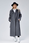 Kuşaklı Oversize Kaşe Kaban