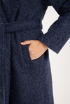 Lacivert Buklet Kaşe Oversize Kaban