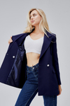 Lacivert Oversize Dokuma Blazer Ceket