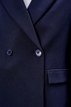 Lacivert Palazzo Pantolon Blazer Ceket Takım