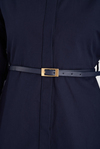 Lacivert Premium Kemerli Bluz ve Pantolon Takım
