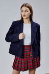 Lacivert Regular Fit Premium Kısa Kaşe Ceket