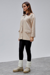 Mia Vizon Ekose Yaka Cepli Oversize Trençkot