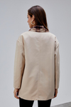 Mia Vizon Ekose Yaka Cepli Oversize Trençkot